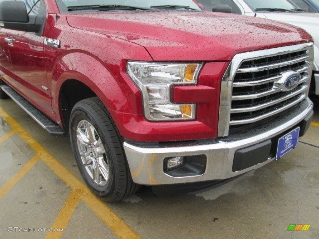 2015 F150 XLT SuperCrew - Ruby Red Metallic / Medium Earth Gray photo #2