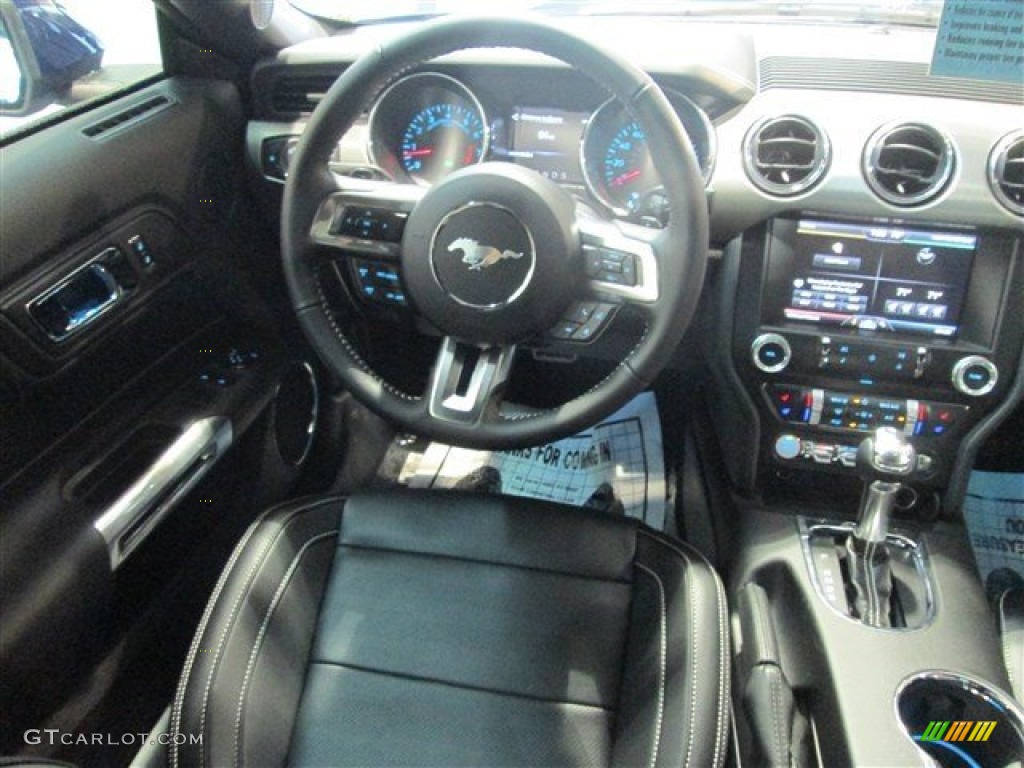 2015 Mustang GT Premium Coupe - Deep Impact Blue Metallic / 50 Years Raven Black photo #12