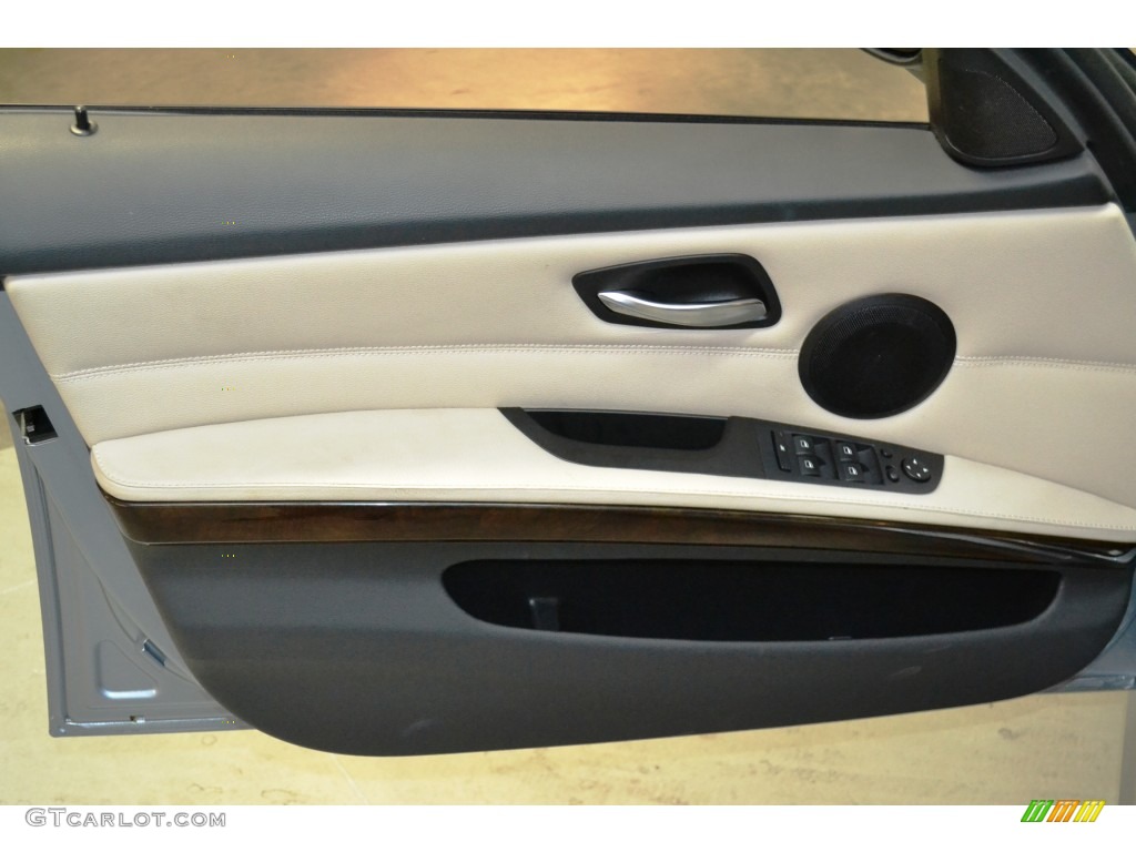 2011 BMW 3 Series 328i Sedan Oyster/Black Dakota Leather Door Panel Photo #103229497