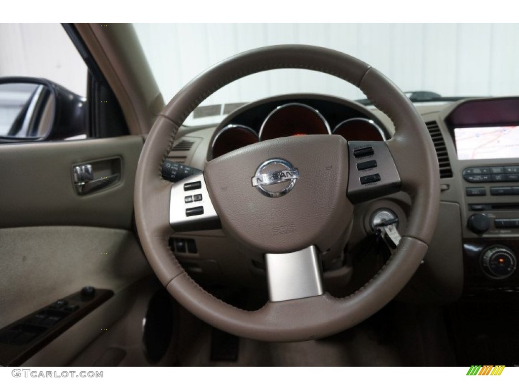 2005 Nissan Altima 3.5 SL Blond Steering Wheel Photo #103230112