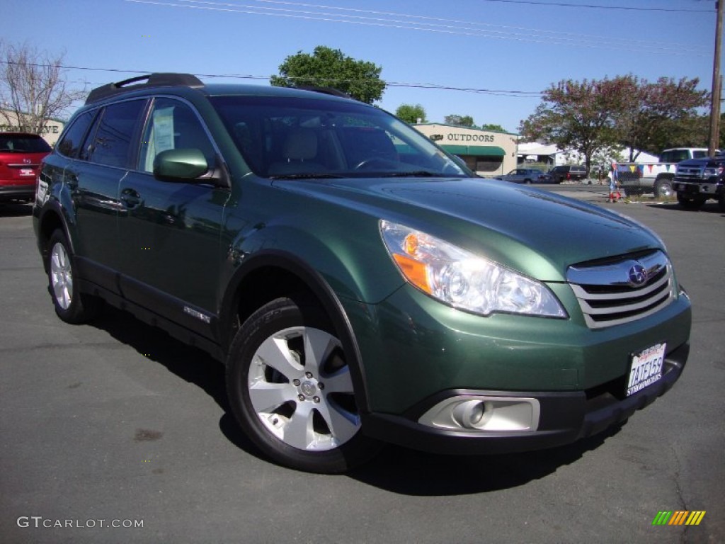 2011 Outback 2.5i Premium Wagon - Cypress Green Pearl / Warm Ivory photo #1