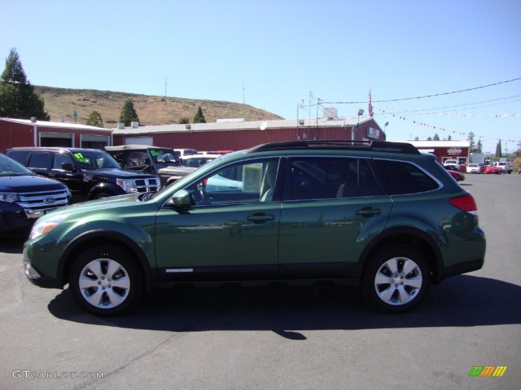 2011 Outback 2.5i Premium Wagon - Cypress Green Pearl / Warm Ivory photo #4
