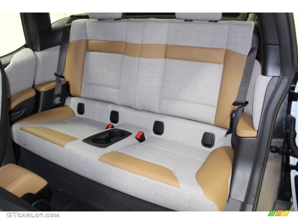 Giga Cassia Natural Leather & Carum Spice Grey Wool Cloth Interior 2015 BMW i3 with Range Extender Photo #103231429