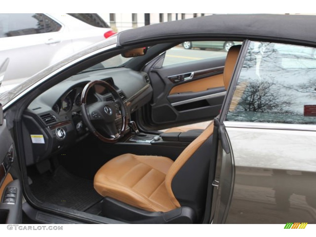 Natural Beige/Black Interior 2011 Mercedes-Benz E 550 Cabriolet Photo #103243753