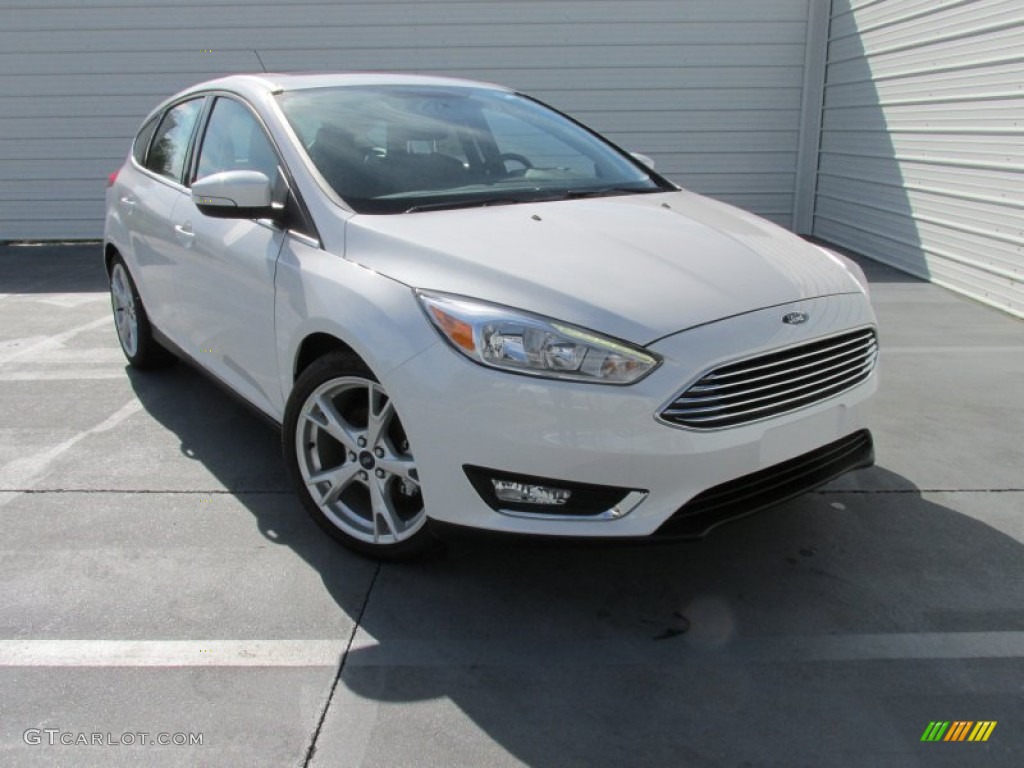 2015 Focus Titanium Hatchback - White Platinum / Charcoal Black photo #2