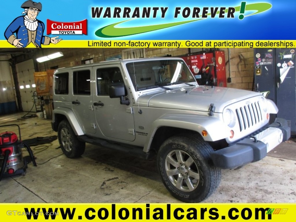 2011 Wrangler Unlimited Sahara 70th Anniversary 4x4 - Bright Silver Metallic / Black/Dark Olive photo #1