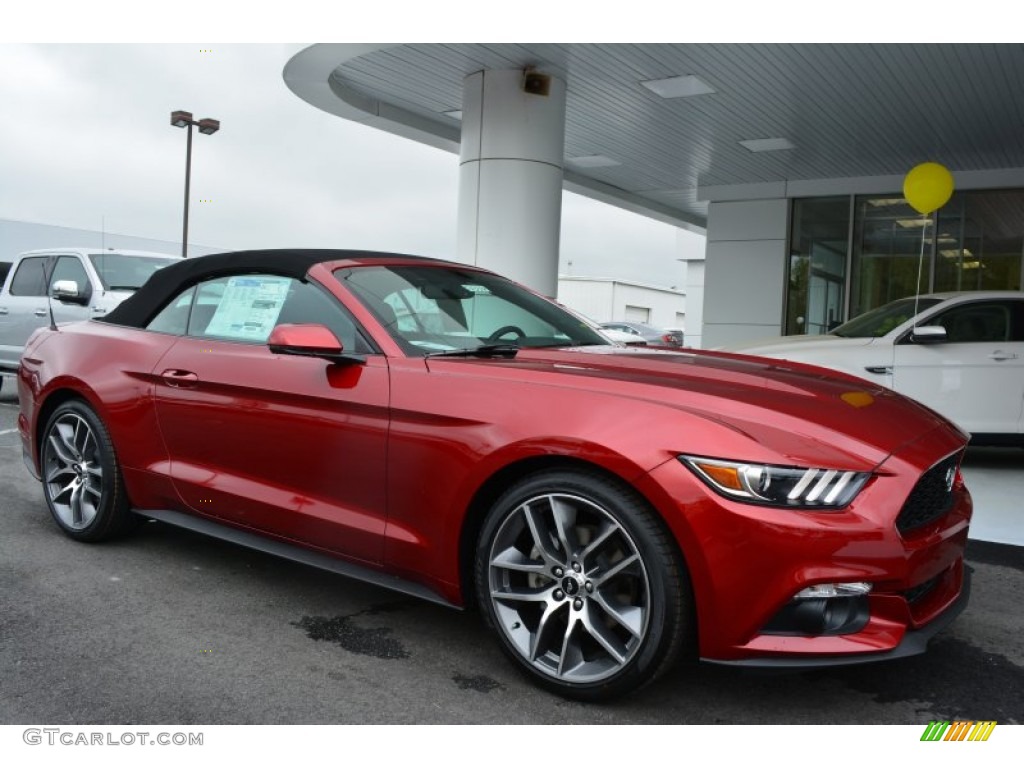 Ruby Red Metallic 2015 Ford Mustang EcoBoost Premium Convertible Exterior Photo #103257782