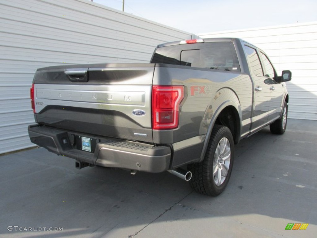 2015 F150 Platinum SuperCrew 4x4 - Magnetic Metallic / Black photo #4