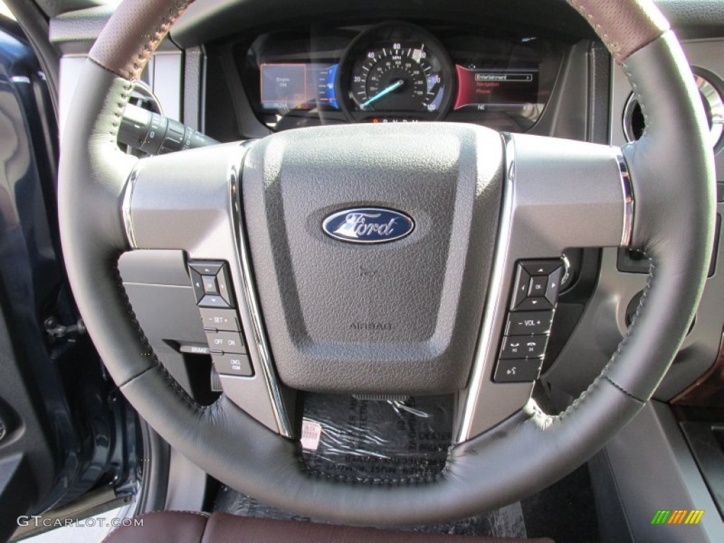 2015 Ford Expedition Platinum Platinum Brunello Steering Wheel Photo #103265495