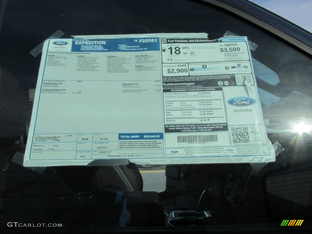 2015 Expedition Platinum - Blue Jeans Metallic / Platinum Brunello photo #42