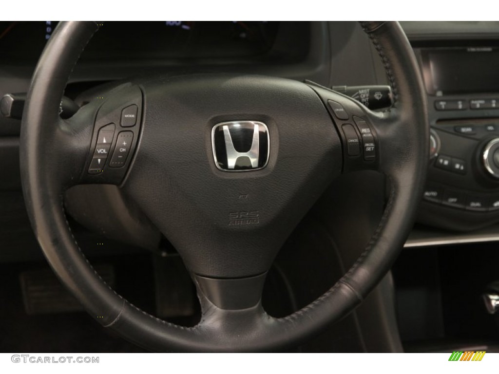 2005 Honda Accord EX-L Coupe Black Steering Wheel Photo #103266530