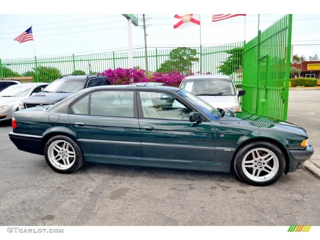 2001 7 Series 740iL Sedan - Oxford Green Metallic / Oyster Beige/English Green photo #6