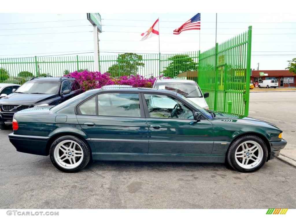 2001 7 Series 740iL Sedan - Oxford Green Metallic / Oyster Beige/English Green photo #7