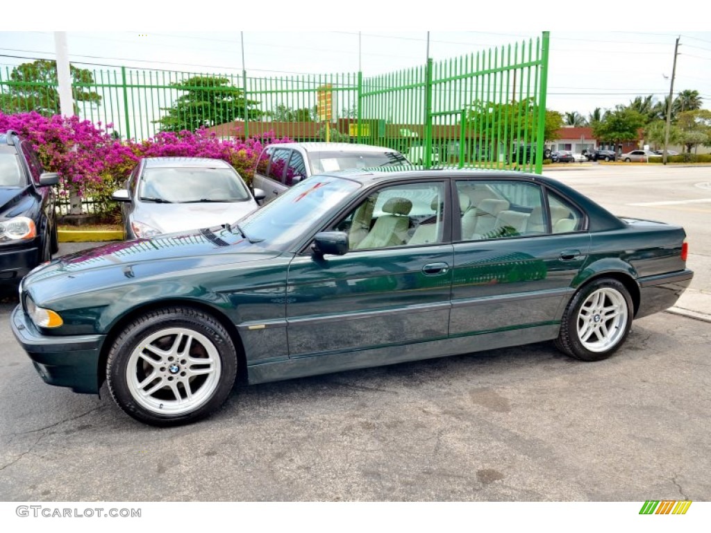 2001 7 Series 740iL Sedan - Oxford Green Metallic / Oyster Beige/English Green photo #15