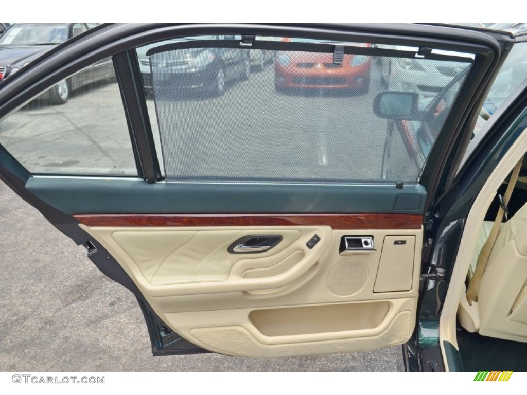 2001 BMW 7 Series 740iL Sedan Oyster Beige/English Green Door Panel Photo #103270093