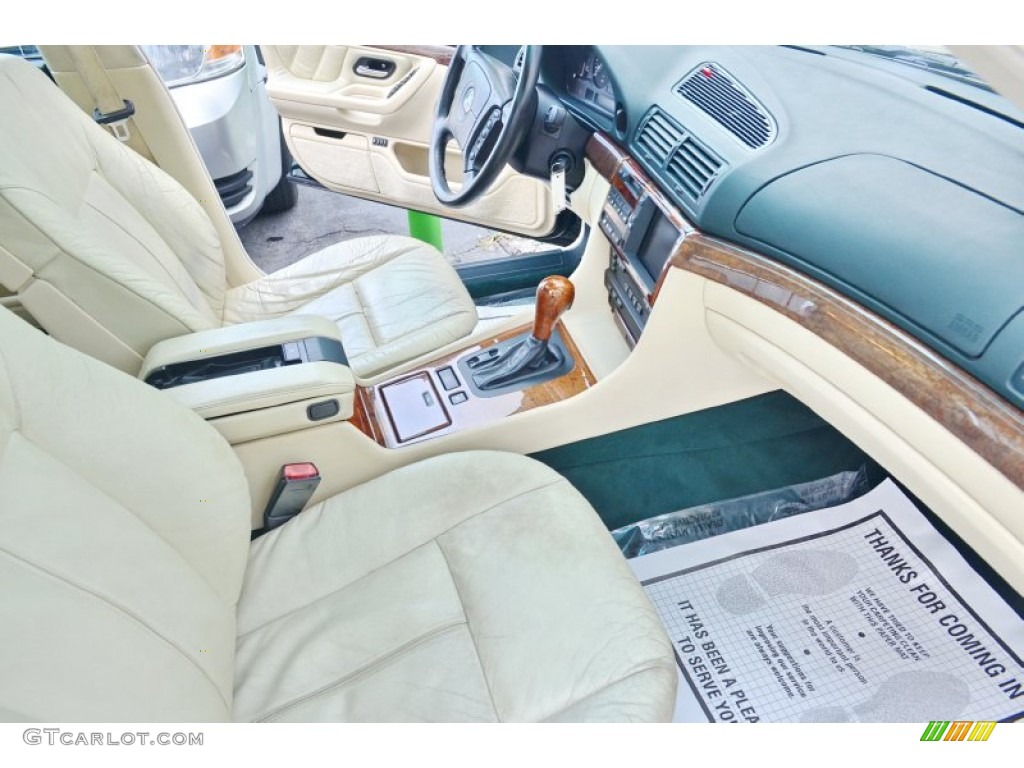 Oyster Beige/English Green Interior 2001 BMW 7 Series 740iL Sedan Photo #103270184