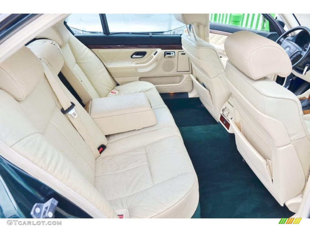 Oyster Beige/English Green Interior 2001 BMW 7 Series 740iL Sedan Photo #103270514