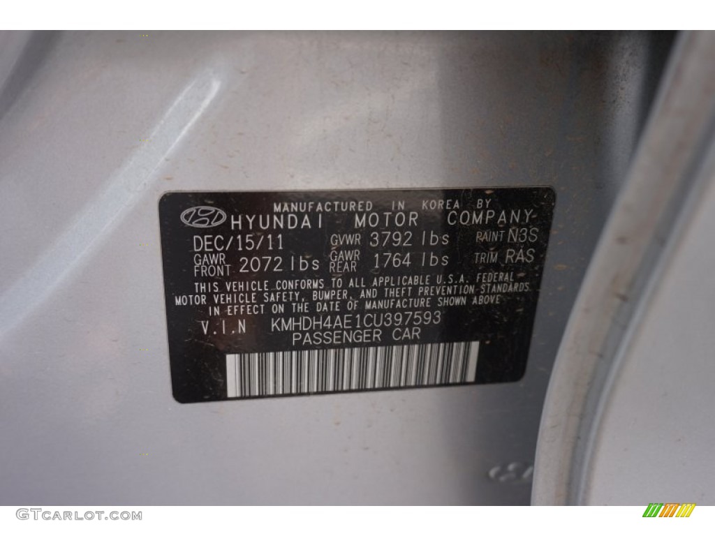 2012 Elantra GLS - Silver / Gray photo #22