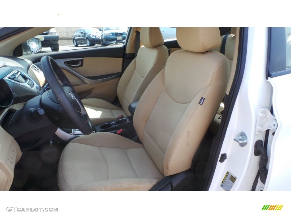 2012 Elantra GLS - Shimmering White / Beige photo #9