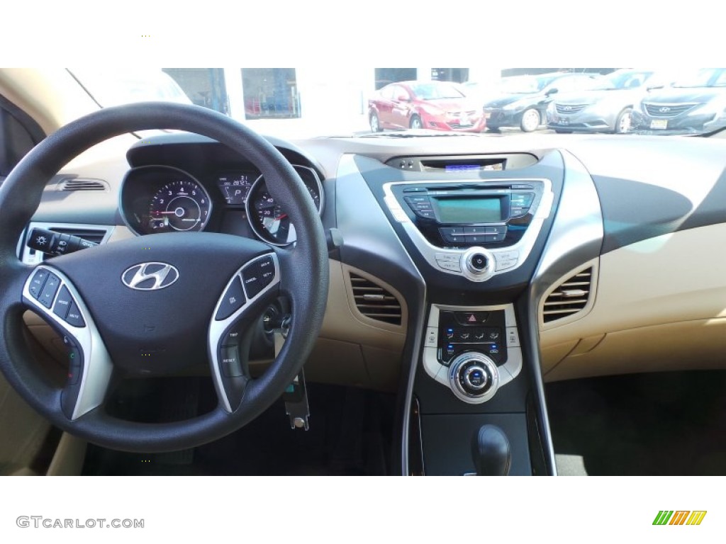 2012 Elantra GLS - Shimmering White / Beige photo #11
