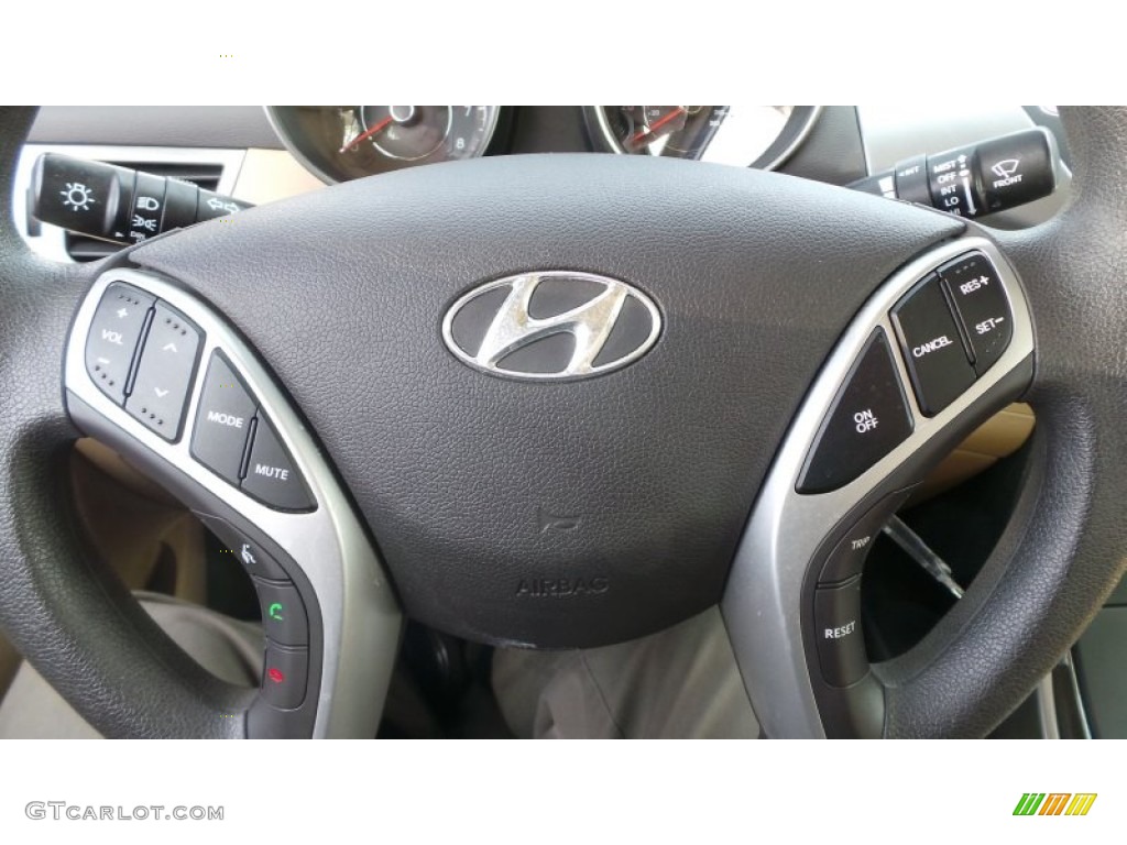 2012 Elantra GLS - Shimmering White / Beige photo #13