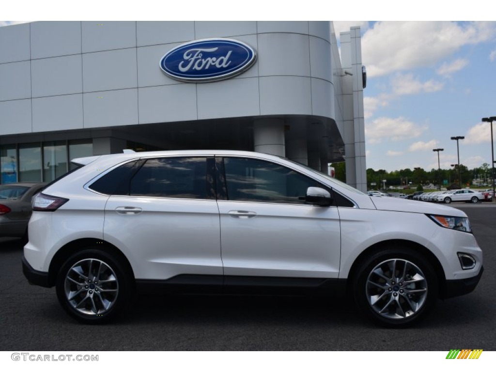 White Platinum Metallic 2015 Ford Edge Titanium Exterior Photo #103285255