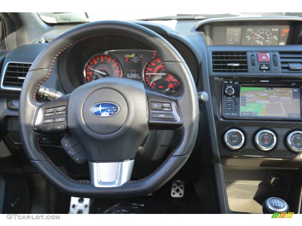 2015 Subaru WRX Limited Carbon Black Steering Wheel Photo #103292890