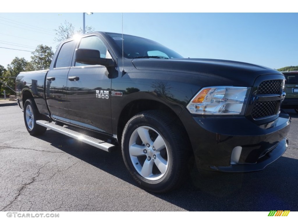 2015 1500 HFE Quad Cab - Brilliant Black Crystal Pearl / Black/Diesel Gray photo #4