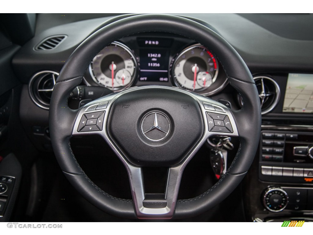 2013 Mercedes-Benz SLK 350 Roadster Bengal Red/Black Steering Wheel Photo #103295380