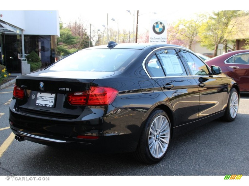 2015 3 Series 328i xDrive Sedan - Black Sapphire Metallic / Saddle Brown photo #3