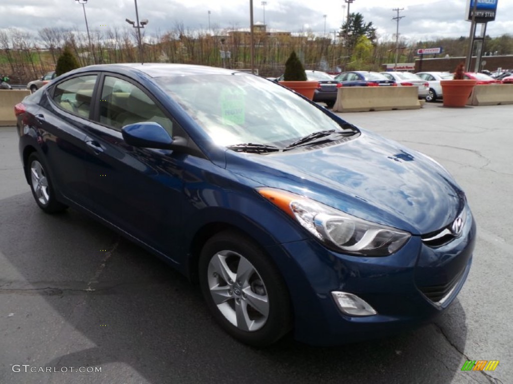 2013 Elantra GLS - Windy Sea Blue / Beige photo #7