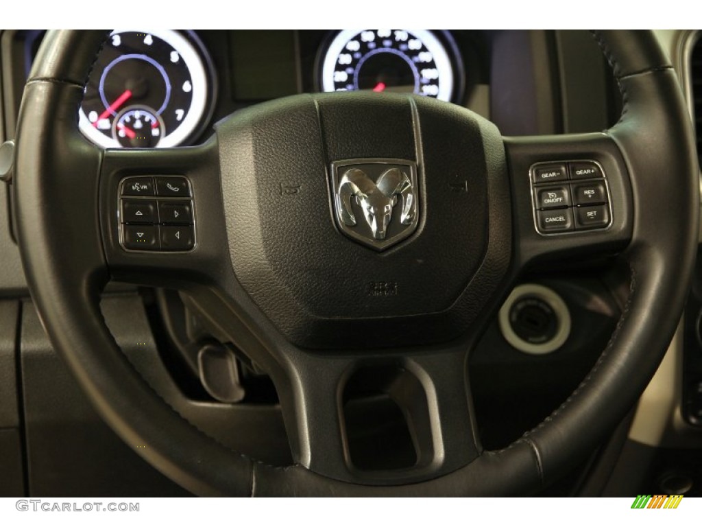 2014 Ram 1500 SLT Quad Cab 4x4 Black/Diesel Gray Steering Wheel Photo #103300916