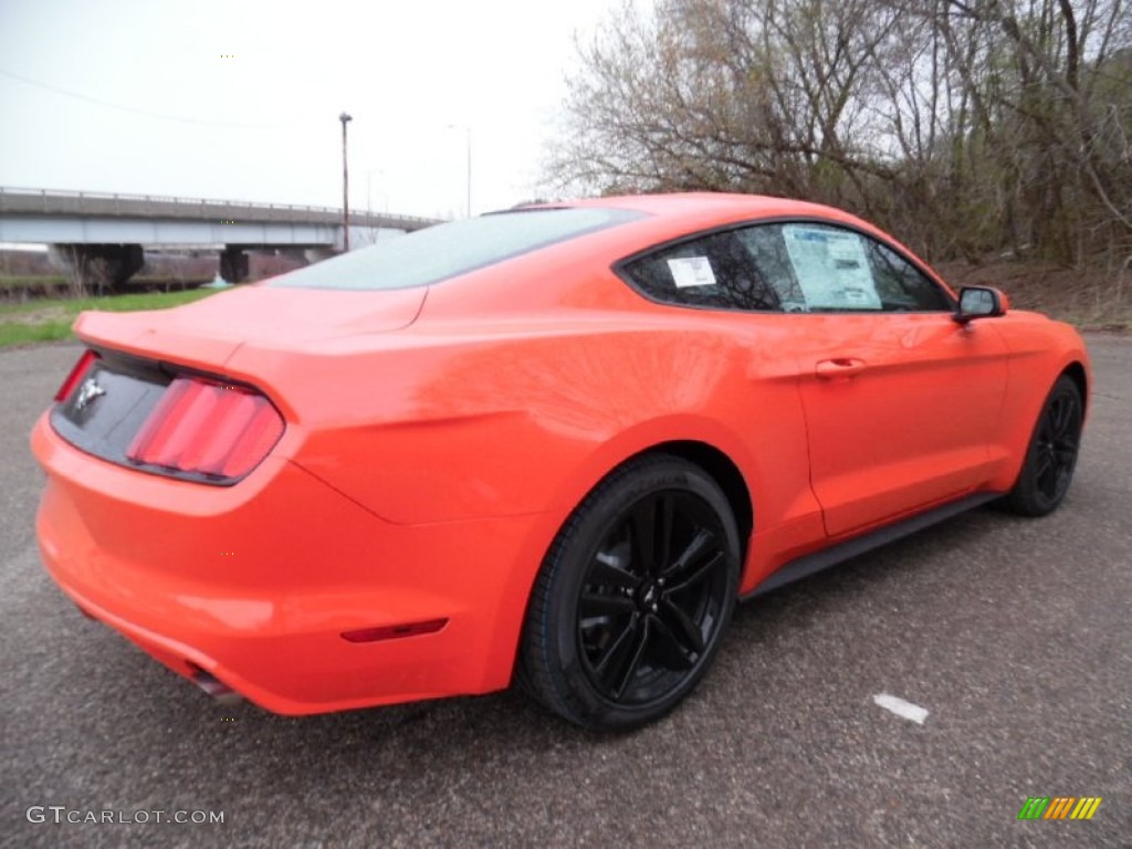 2015 Mustang EcoBoost Coupe - Competition Orange / Ebony photo #3