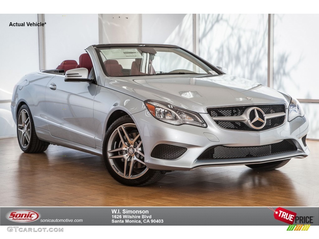 2015 E 400 Cabriolet - Diamond Silver Metallic / Red/Black photo #1