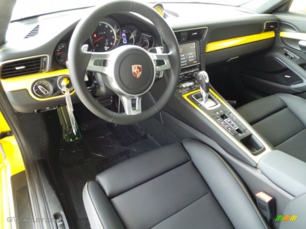 Black Interior 2015 Porsche 911 Turbo S Coupe Photo #103305445