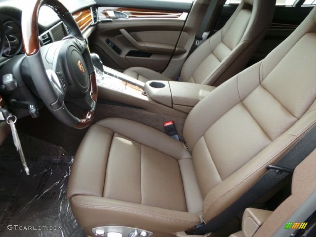 Black/Saddle Brown Interior 2015 Porsche Panamera Turbo Photo #103308778