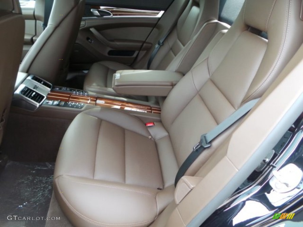 Black/Saddle Brown Interior 2015 Porsche Panamera Turbo Photo #103309045