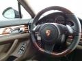2015 Porsche Panamera Black/Saddle Brown Interior Steering Wheel Photo