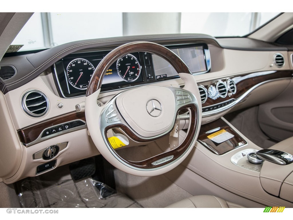 Silk Beige/Espresso Brown Interior 2015 Mercedes-Benz S 550 Sedan Photo #103309864