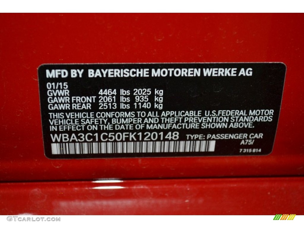 2015 BMW 3 Series 328i Sedan Color Code Photos
