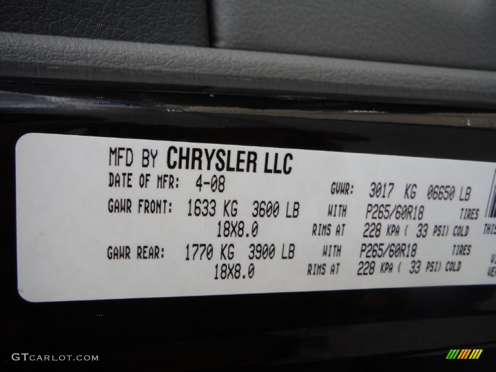 2008 Durango SLT 4x4 - Brilliant Black / Dark/Light Slate Gray photo #38