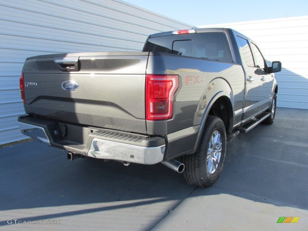 2015 F150 Lariat SuperCrew 4x4 - Magnetic Metallic / Black photo #4