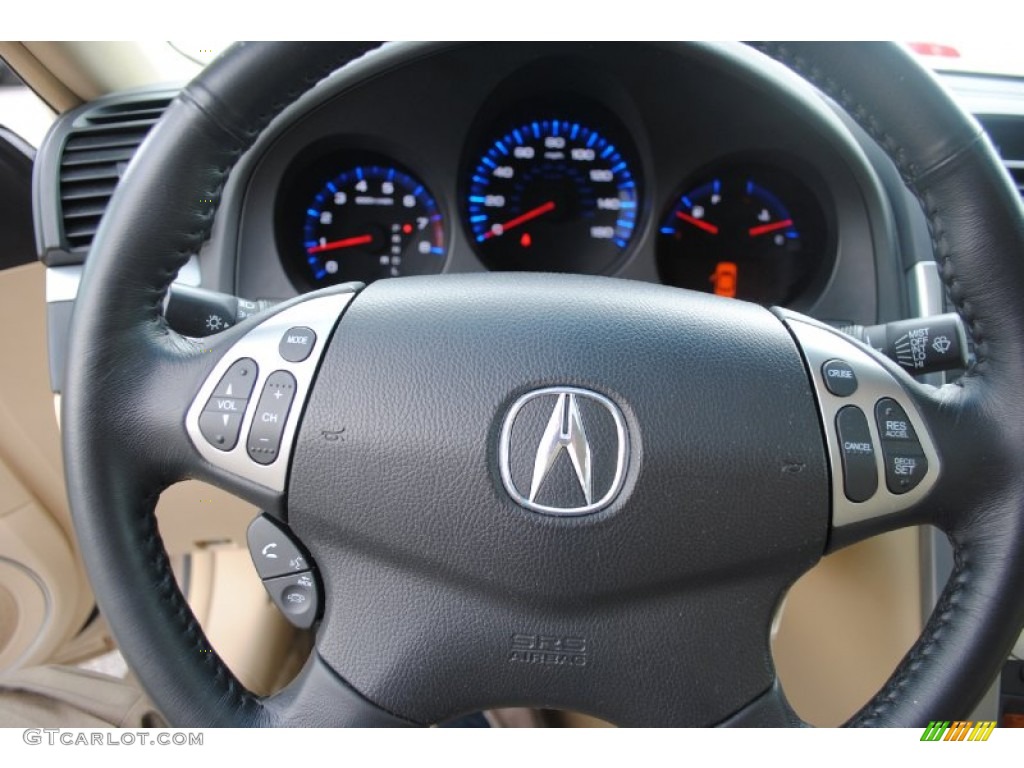 2006 Acura TL 3.2 Parchment Steering Wheel Photo #103324111