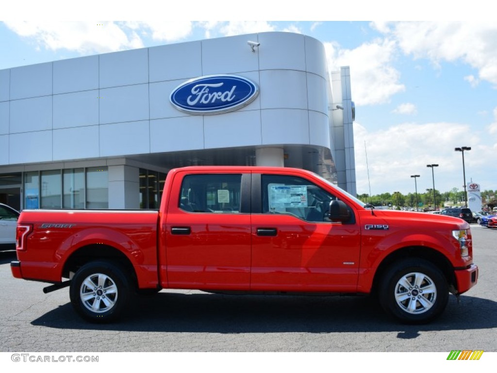 2015 F150 XL SuperCrew - Race Red / Medium Earth Gray photo #2