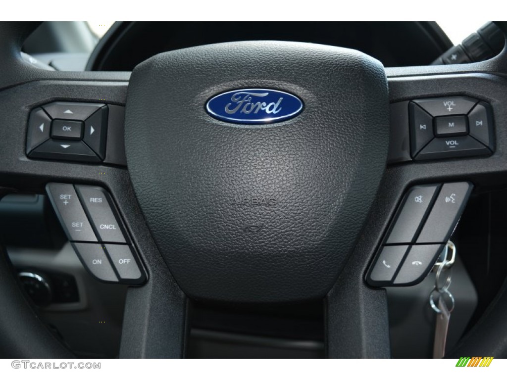 2015 Ford F150 XL SuperCrew Medium Earth Gray Steering Wheel Photo #103328477