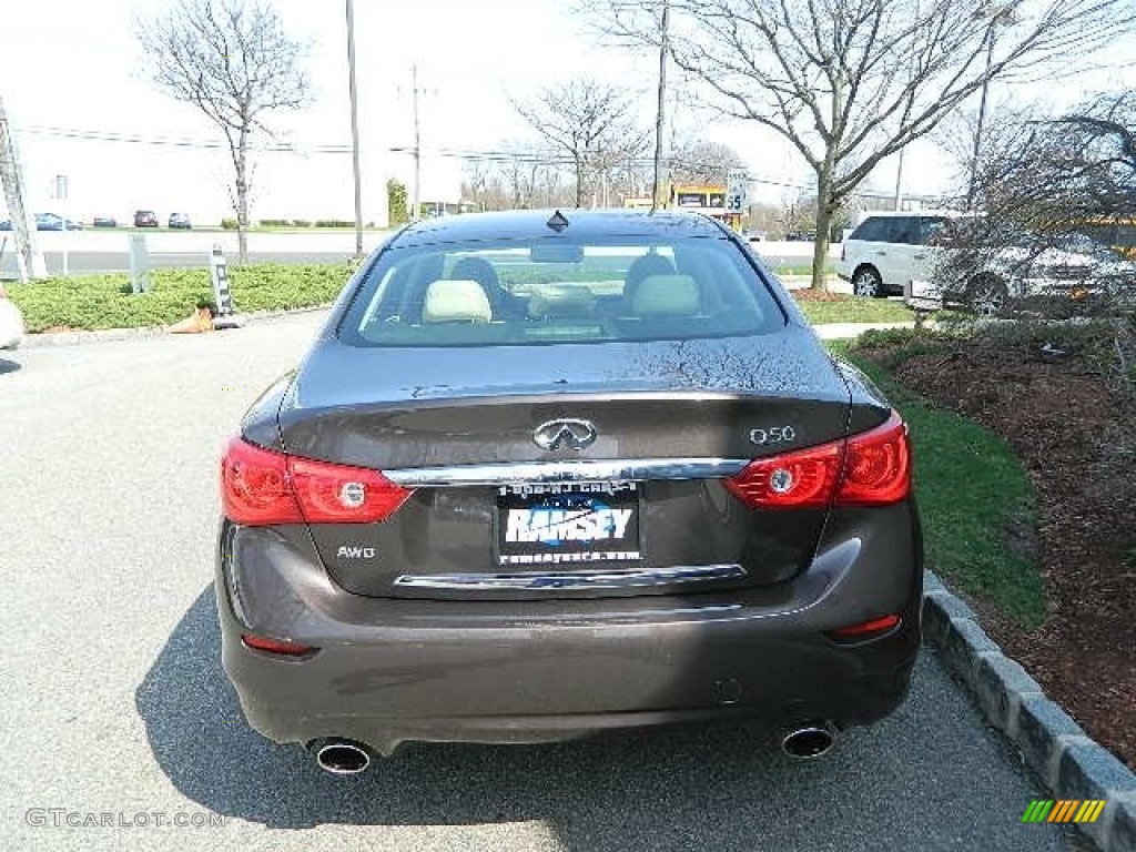 2014 Q 50 3.7 AWD Premium - Chestnut Bronze / Wheat photo #6