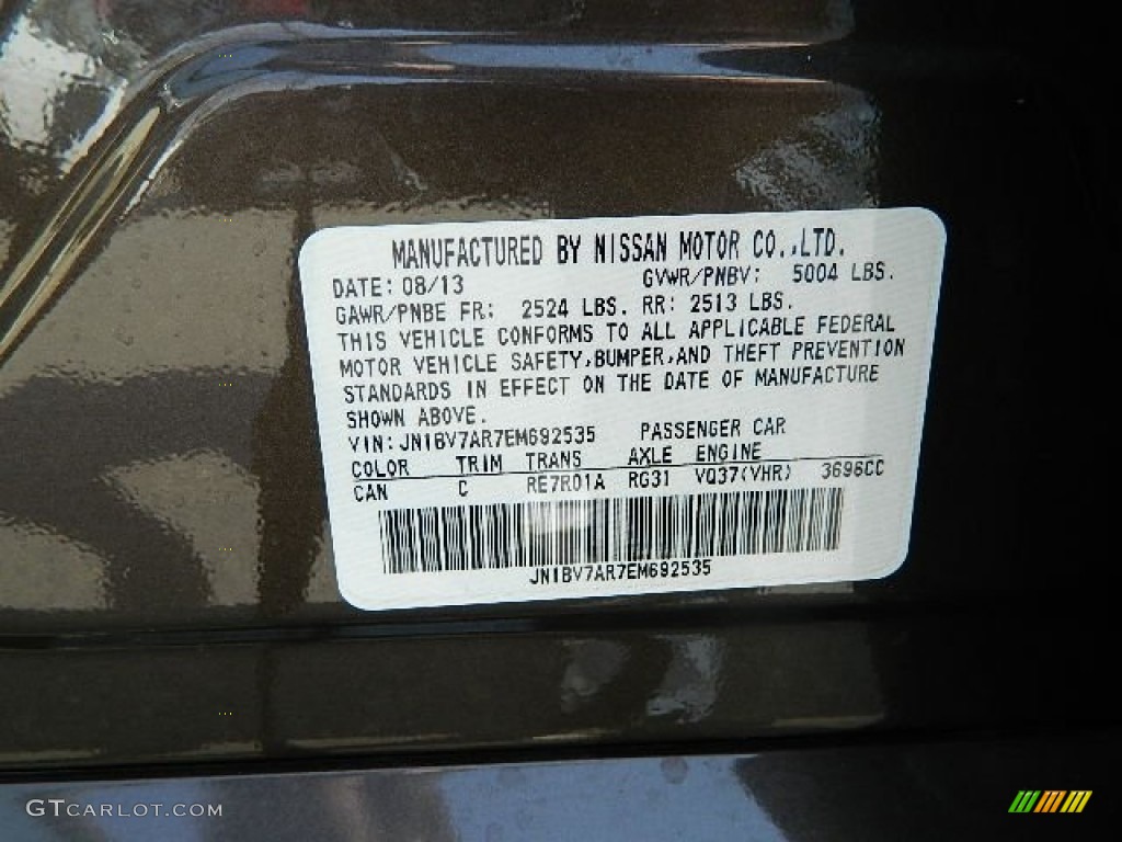 2014 Q Color Code CAN for Chestnut Bronze Photo #103329761