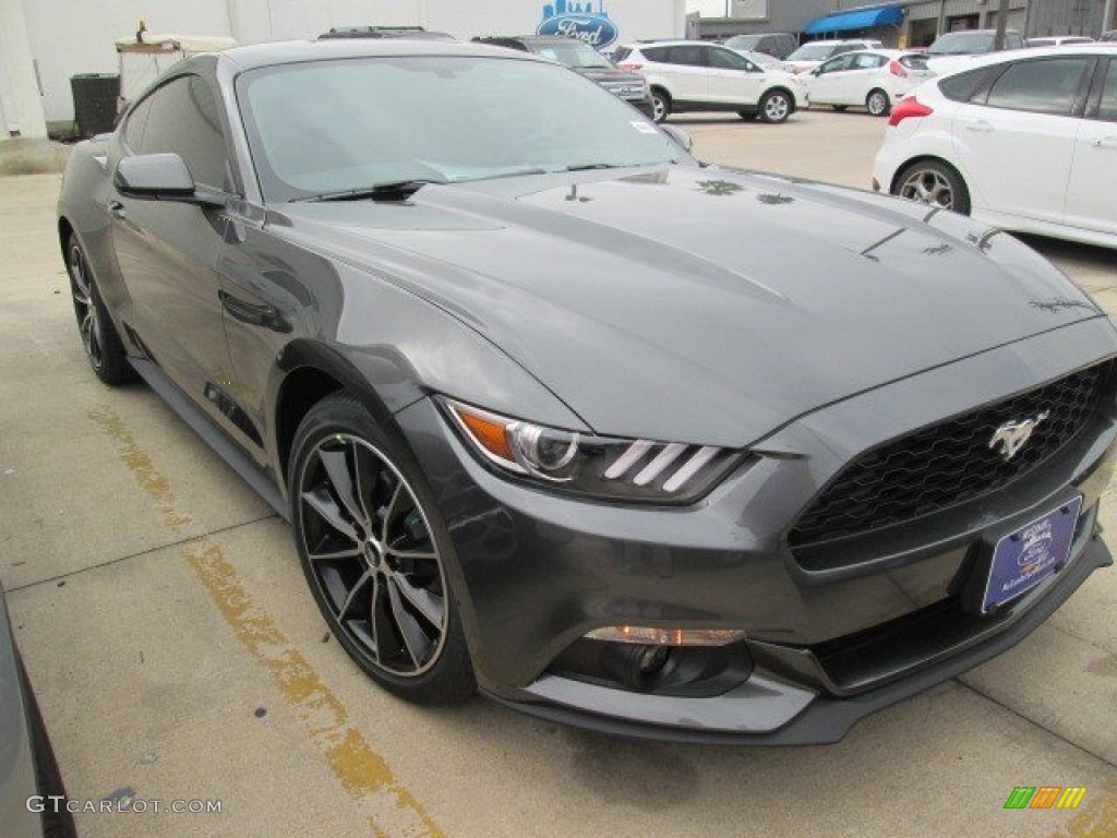 2015 Mustang EcoBoost Coupe - Magnetic Metallic / Ebony photo #1