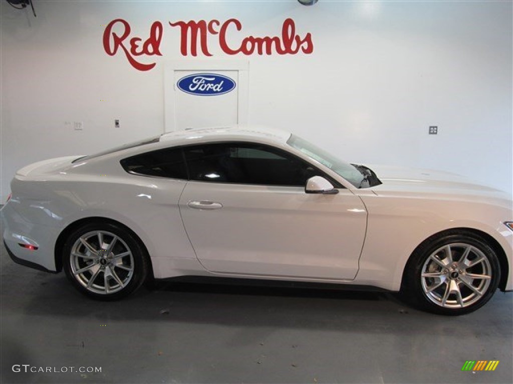 2015 Mustang EcoBoost Premium Coupe - Oxford White / 50 Years Raven Black photo #7