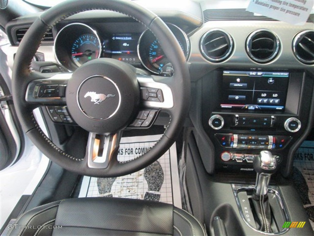 2015 Mustang EcoBoost Premium Coupe - Oxford White / 50 Years Raven Black photo #11